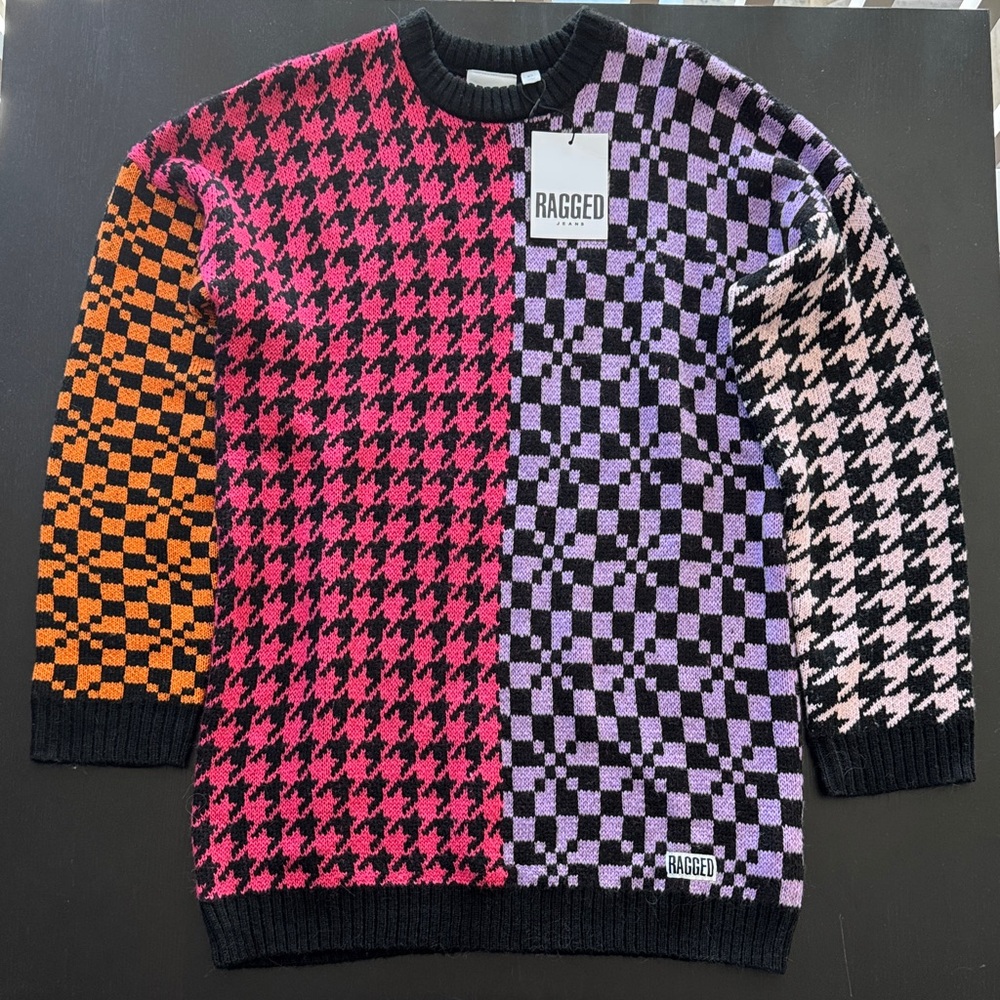 Nwt Ragged Priest Patchwork Houndstooth Checkerbo… - image 1